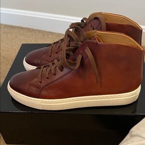 Magnanni Men's Chestnut Leather High-Top Sneakers